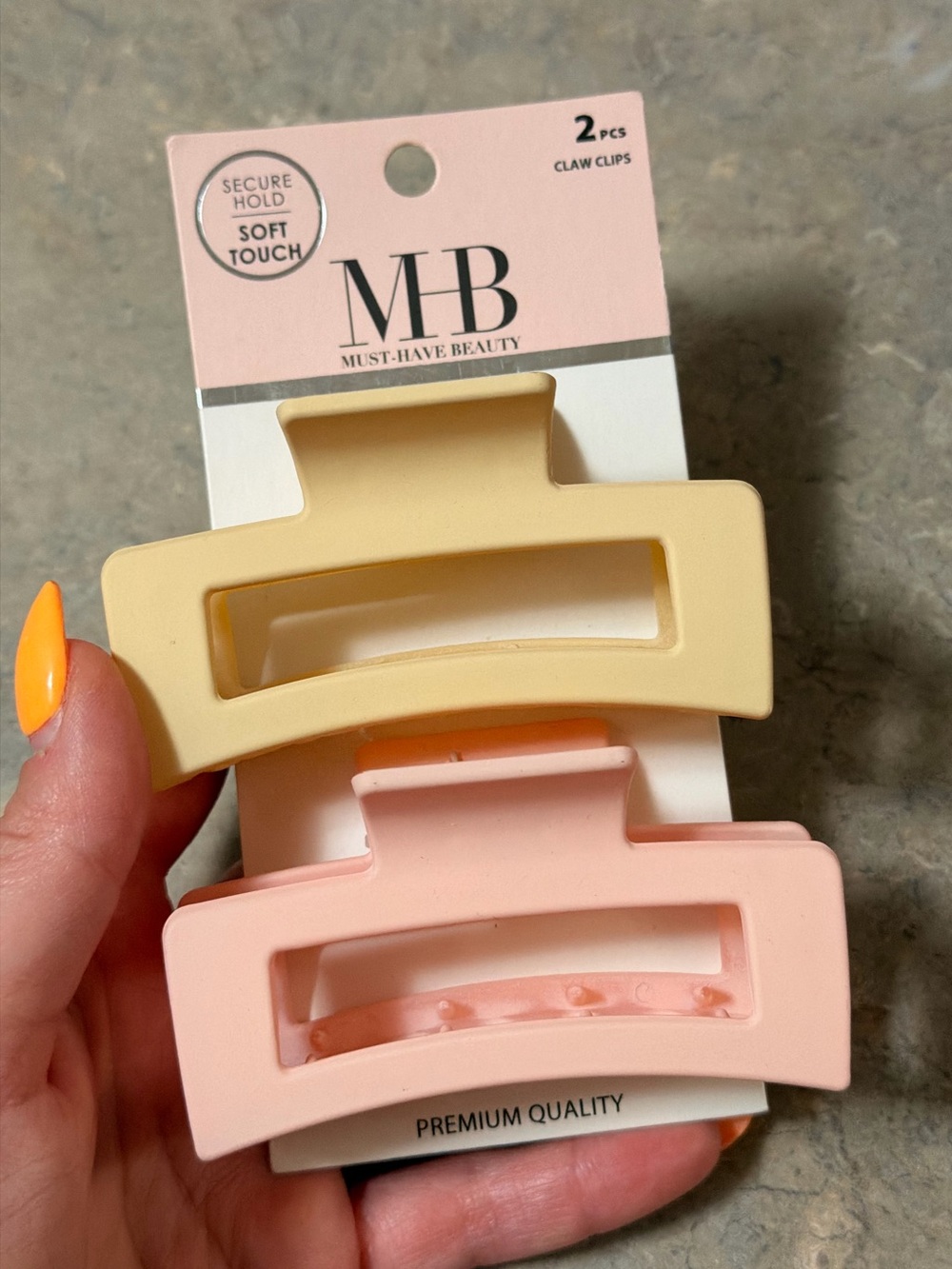 Matte Hair Claw Clips - Yellow & Pink (2 Pack)